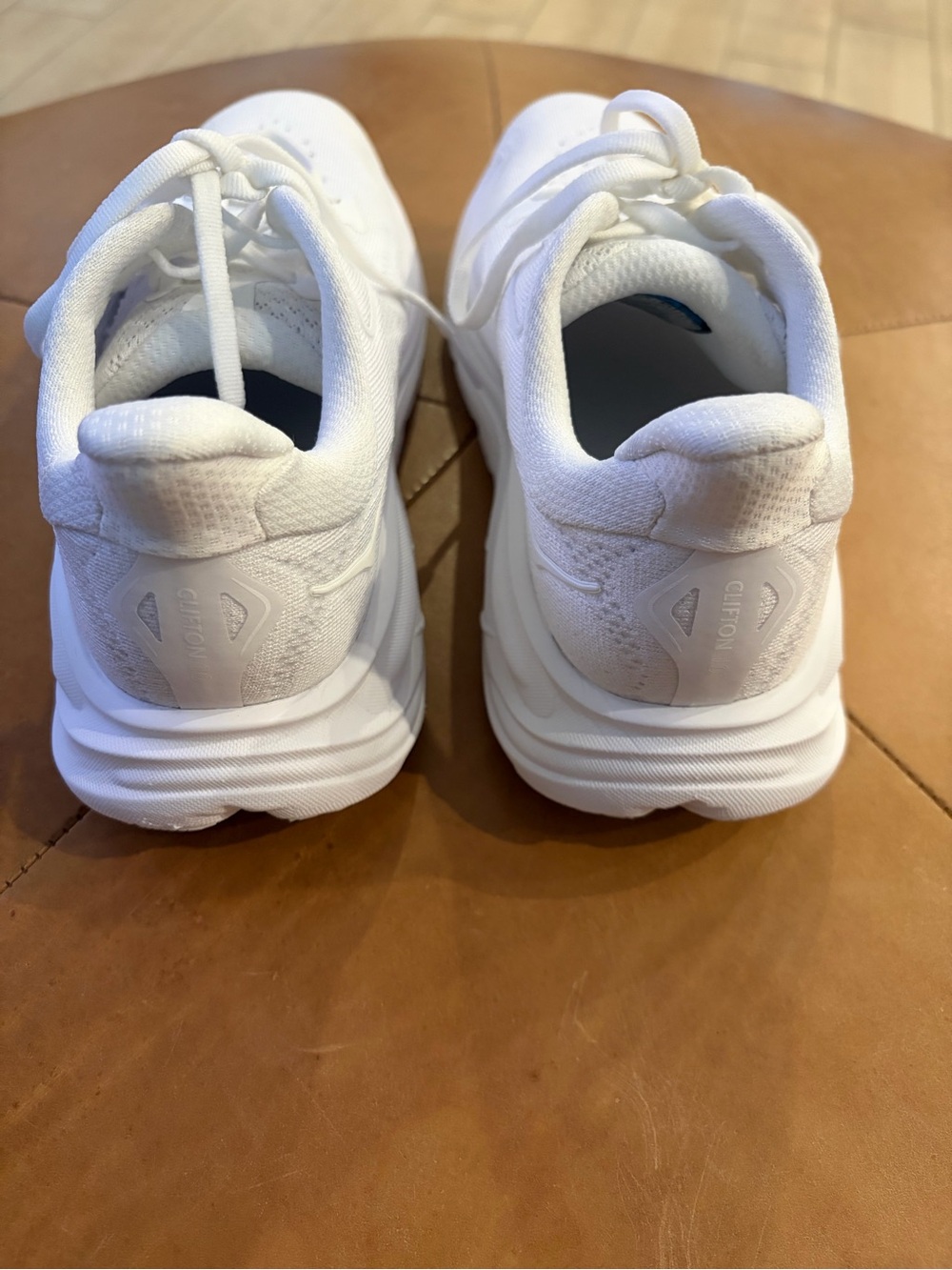 Hoka Clifton 10 All-White Athletic Sneakers - Size 6 - Picture 3 of 4